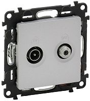 Розетка TV+SAT Проходная без рамки Legrand Valena Life 2-м. алюминий картинка